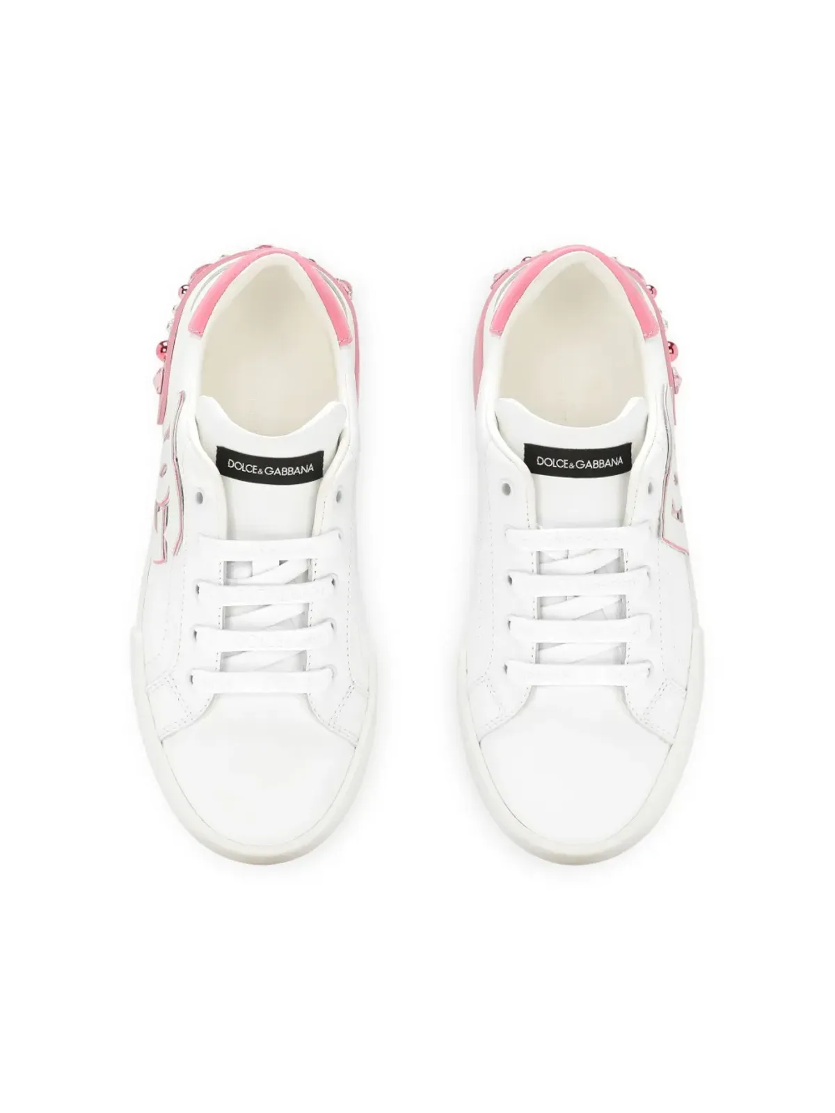 Dolce & Gabbana Kids ロゴパッチ レースアップスニーカー - ホワイト - 画像4