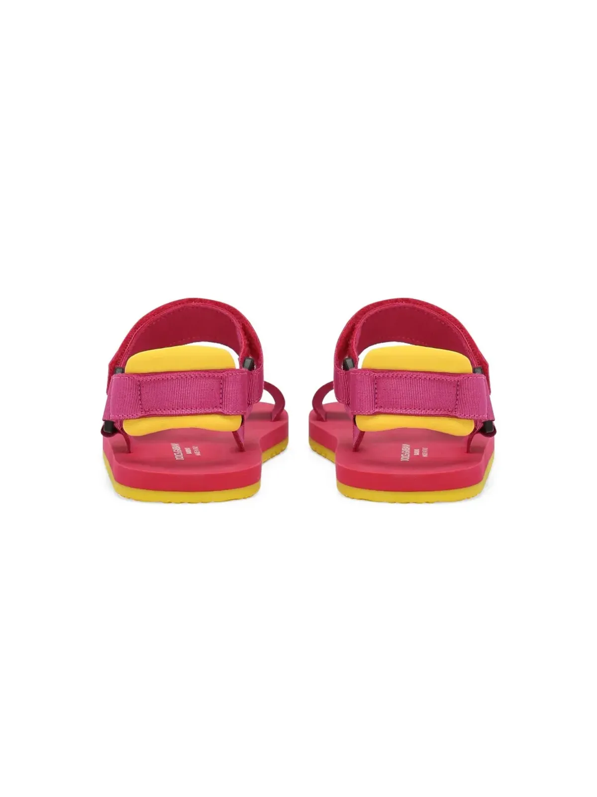 Dolce & Gabbana Kids ロゴ刺繍 タッチストラップ サンダル - ピンク - 画像3