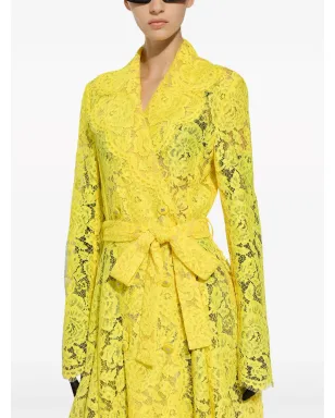 Dolce & Gabbana コルドネットレース トレンチコート - イエロー - サムネイル5