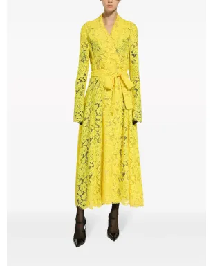 Dolce & Gabbana コルドネットレース トレンチコート - イエロー - サムネイル3