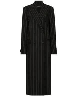 Dolce & Gabbana ピンストライプ柄 ダブルブレスト コート - ブラック - サムネイル1