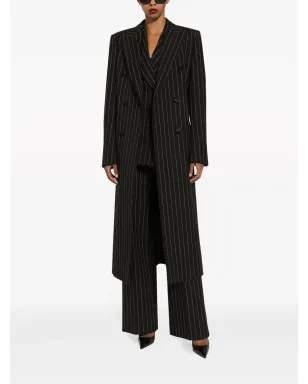 Dolce & Gabbana ピンストライプ柄 ダブルブレスト コート - ブラック - サムネイル2