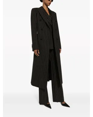 Dolce & Gabbana ピンストライプ柄 ダブルブレスト コート - ブラック - サムネイル3