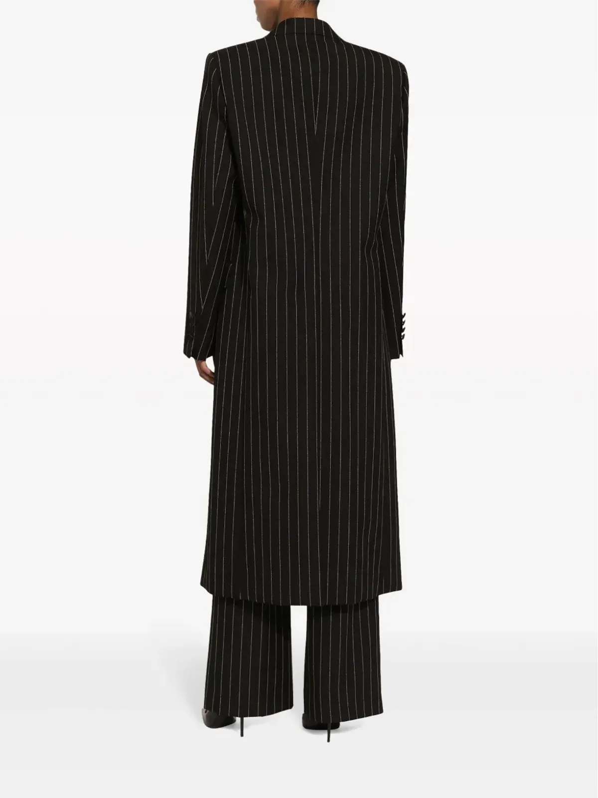 Dolce & Gabbana ピンストライプ柄 ダブルブレスト コート - ブラック - 画像4