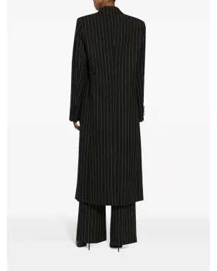 Dolce & Gabbana ピンストライプ柄 ダブルブレスト コート - ブラック - サムネイル4