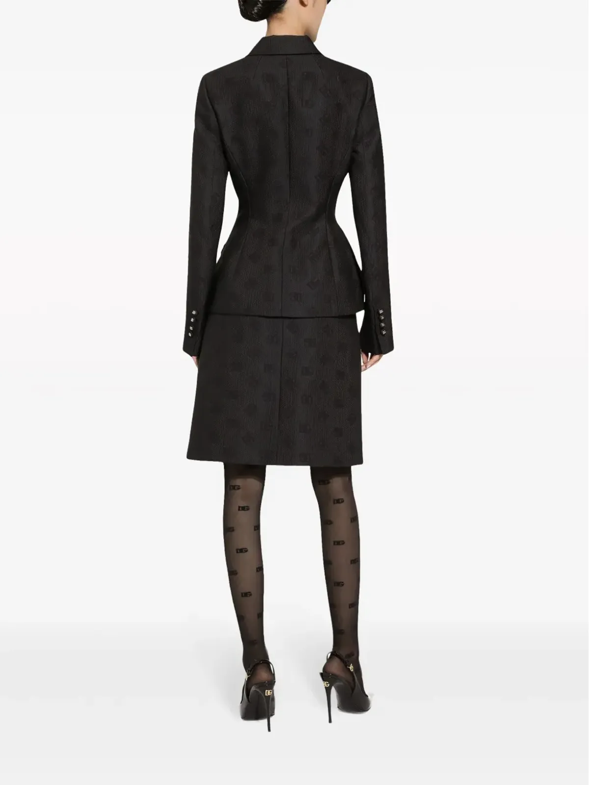 Dolce & Gabbana ロゴジャカード シングルブレスト ブレザー - ブラック - 画像4