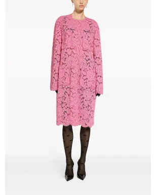 Dolce & Gabbana フローラルレースのシングルブレストコート - ピンク - サムネイル2