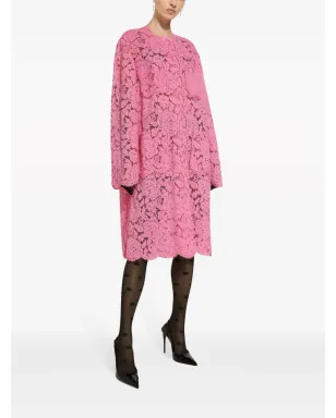 Dolce & Gabbana フローラルレースのシングルブレストコート - ピンク - サムネイル3