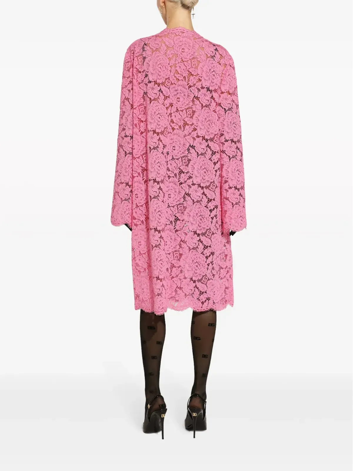 Dolce & Gabbana フローラルレースのシングルブレストコート - ピンク - 画像4