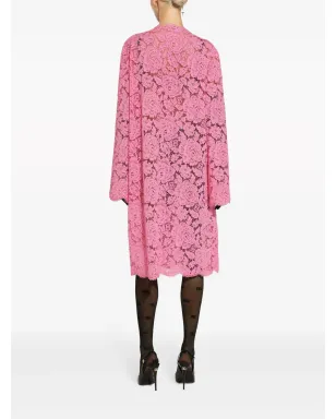 Dolce & Gabbana フローラルレースのシングルブレストコート - ピンク - サムネイル4