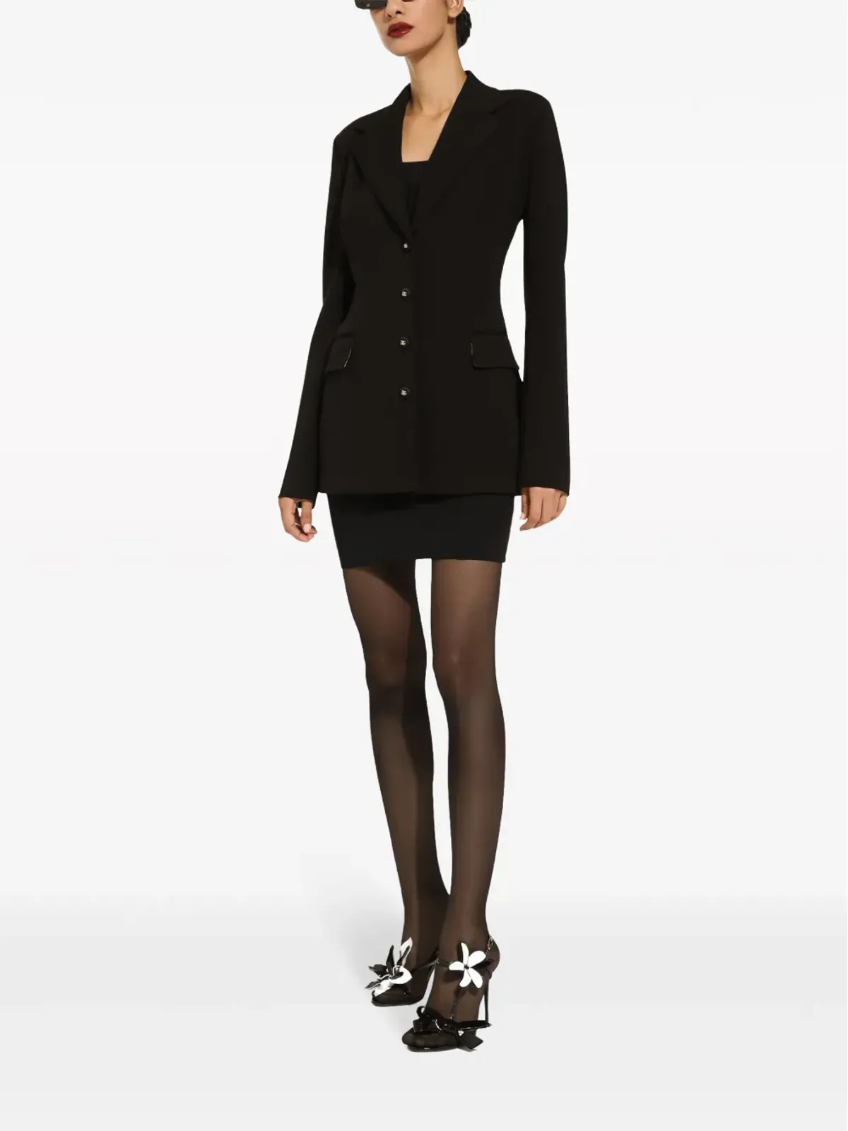 Dolce & Gabbana シングルブレスト フィット感のあるウエストライン ブレザー ブラック - 画像3
