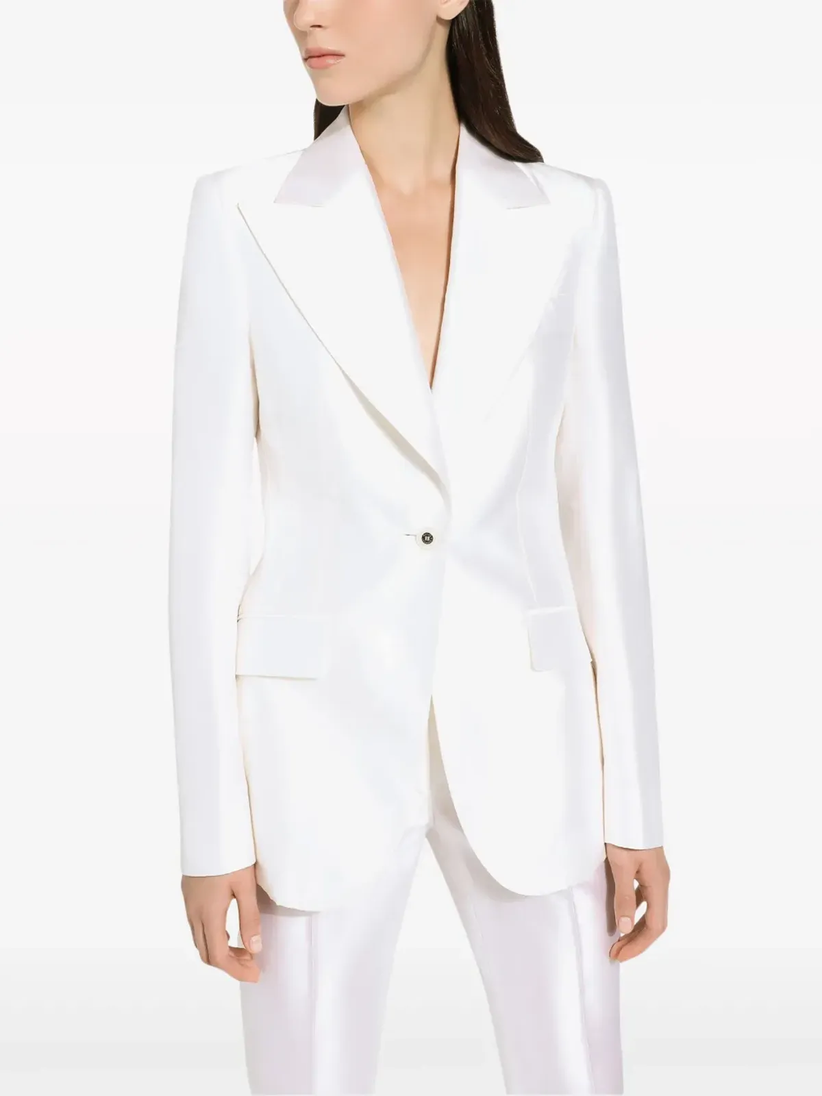 Dolce & Gabbana Turlington シングルブレスト シルク ブレザー - ホワイト - 画像4