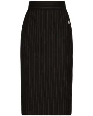 Dolce & Gabbana バージンウール混紡 ピンストライプ ミディスカート - サムネイル1