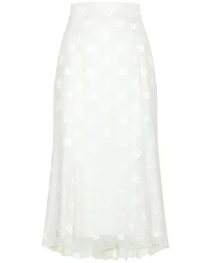 Dolce & Gabbana DG ロゴ ゴデット スカート - White - サムネイル1