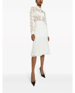 Dolce & Gabbana DG ロゴ ゴデット スカート - White - サムネイル2