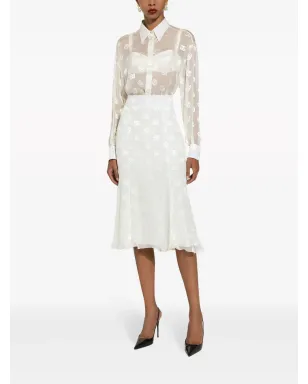 Dolce & Gabbana DG ロゴ ゴデット スカート - White - サムネイル3