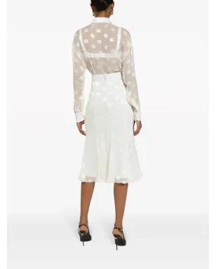 Dolce & Gabbana DG ロゴ ゴデット スカート - White - サムネイル4