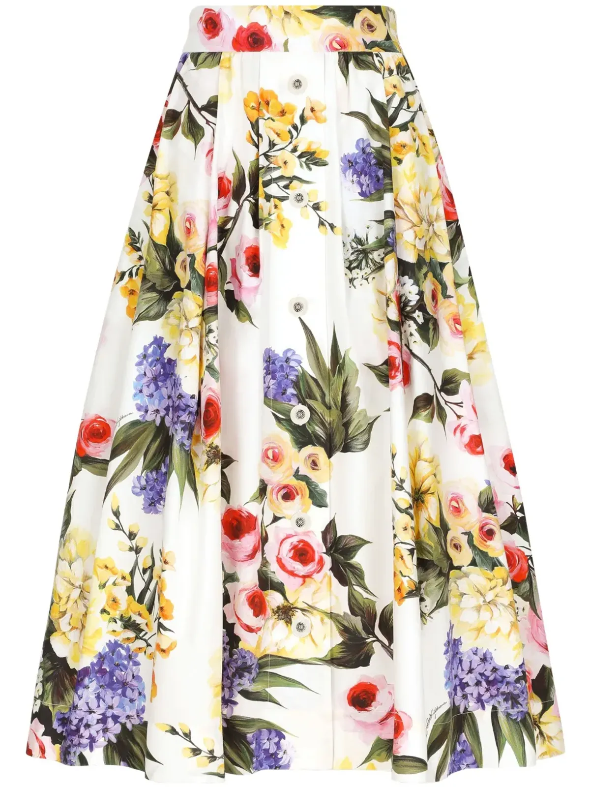 Dolce & Gabbana フローラルプリント ミディスカート - ホワイト - 画像1