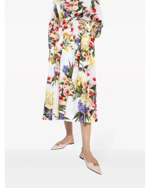 Dolce & Gabbana フローラルプリント ミディスカート - ホワイト - サムネイル5