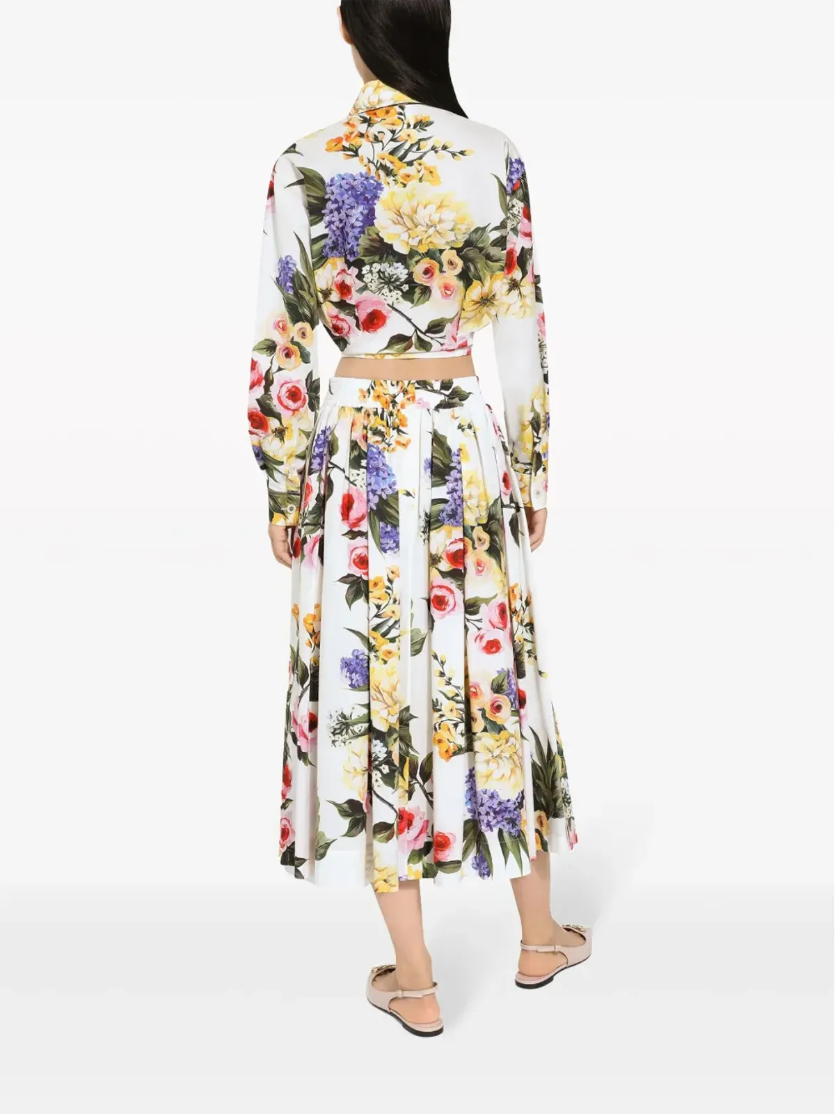 Dolce & Gabbana フローラルプリント ミディスカート - ホワイト - 画像4