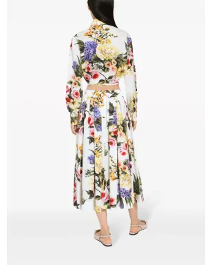 Dolce & Gabbana フローラルプリント ミディスカート - ホワイト - サムネイル4