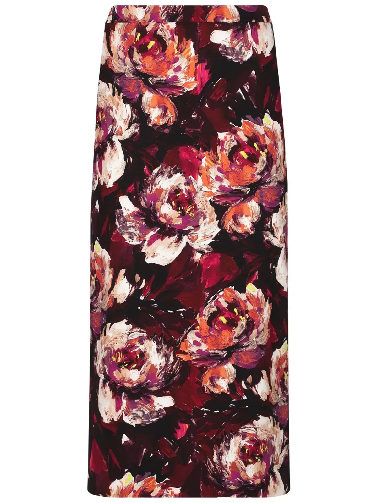 Dolce & Gabbana 牡丹プリント ペンシルスカート - レッド - 画像1