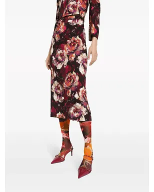 Dolce & Gabbana 牡丹プリント ペンシルスカート - レッド - サムネイル5
