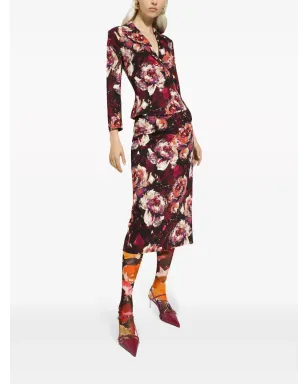 Dolce & Gabbana 牡丹プリント ペンシルスカート - レッド - サムネイル2