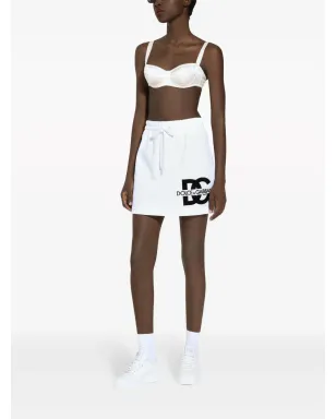 Dolce & Gabbana ロゴプリント コットンブレンド ミニスカート - ホワイト - サムネイル2