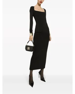 Dolce & Gabbana ロングスリーブスクエアネック ミディドレス - サムネイル2
