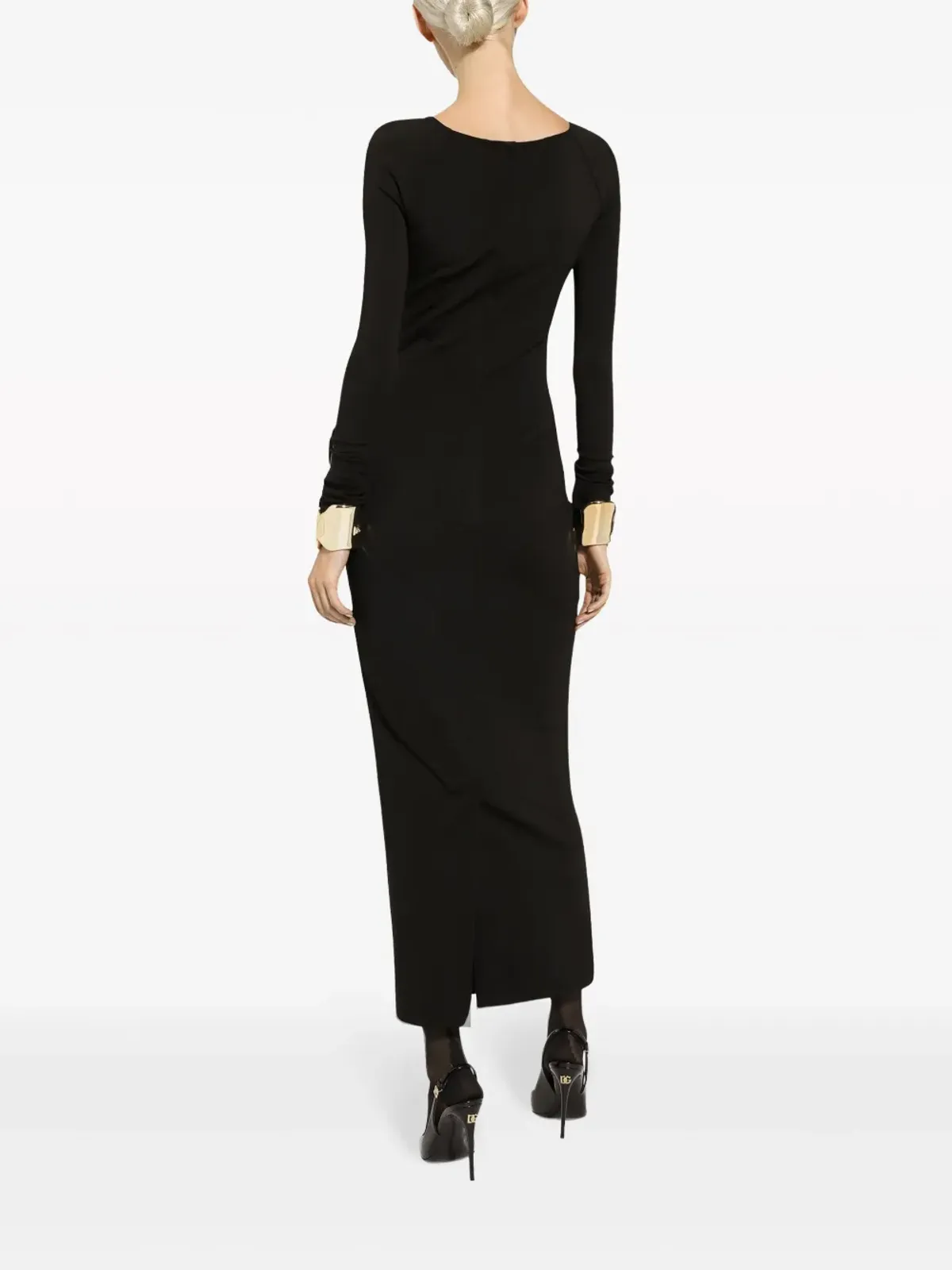 Dolce & Gabbana ロングスリーブスクエアネック ミディドレス - 画像4