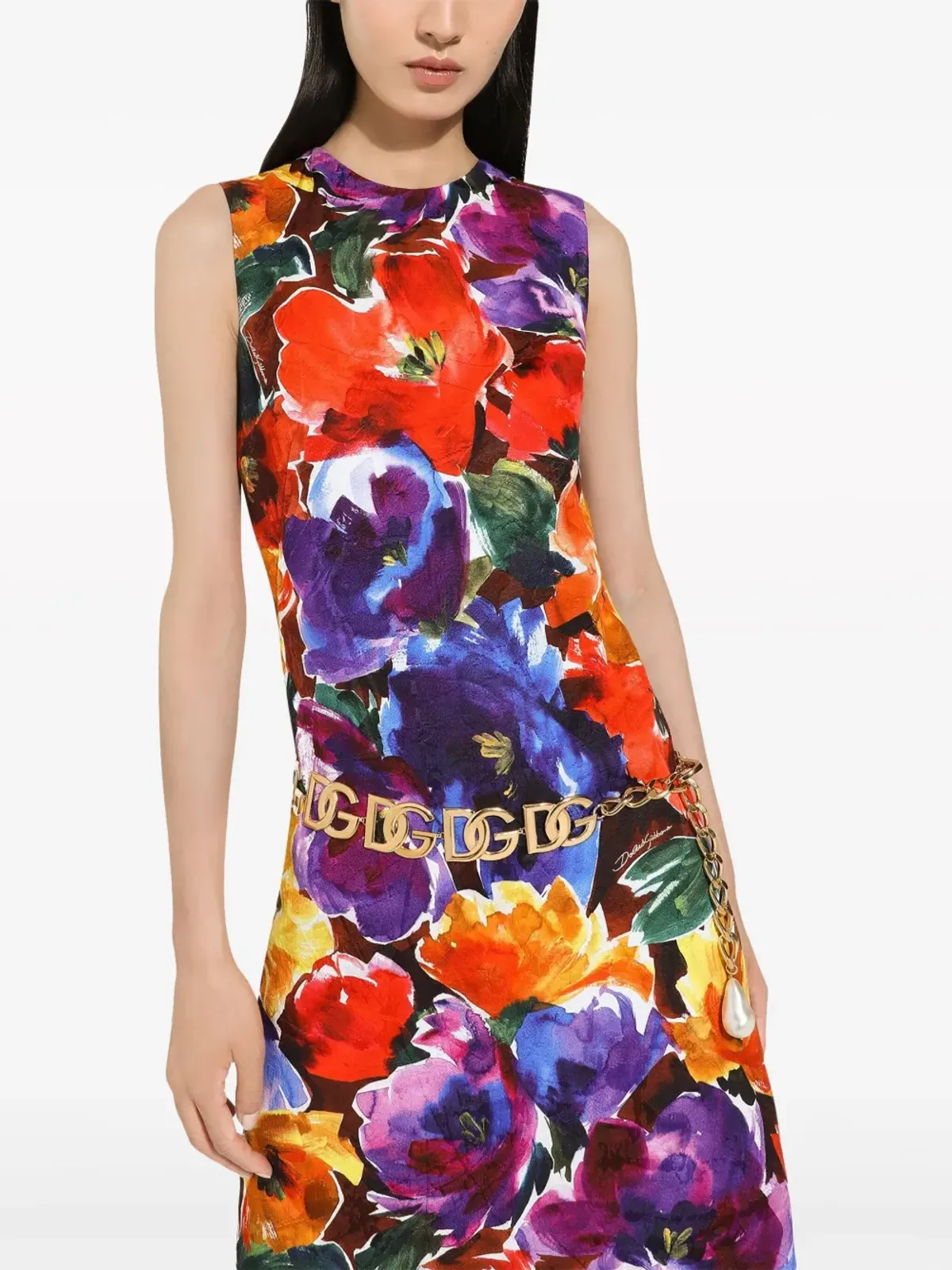 Dolce & Gabbana 抽象花柄プリント ミディドレス - 画像5