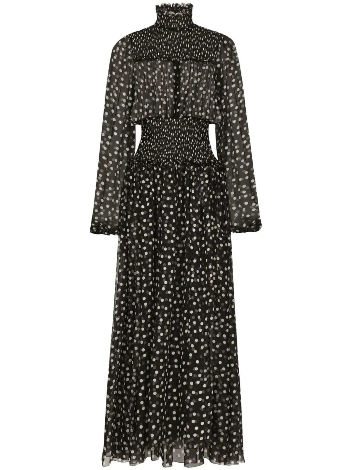 Dolce & Gabbana ポルカドット柄シルクドレス - ブラック - 画像1