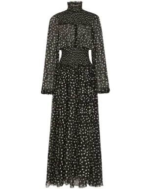 Dolce & Gabbana ポルカドット柄シルクドレス - ブラック - サムネイル1