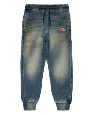 Diesel Kids テーパードレッグストレッチコットンデニムジーンズ - ブルー - サムネイル1
