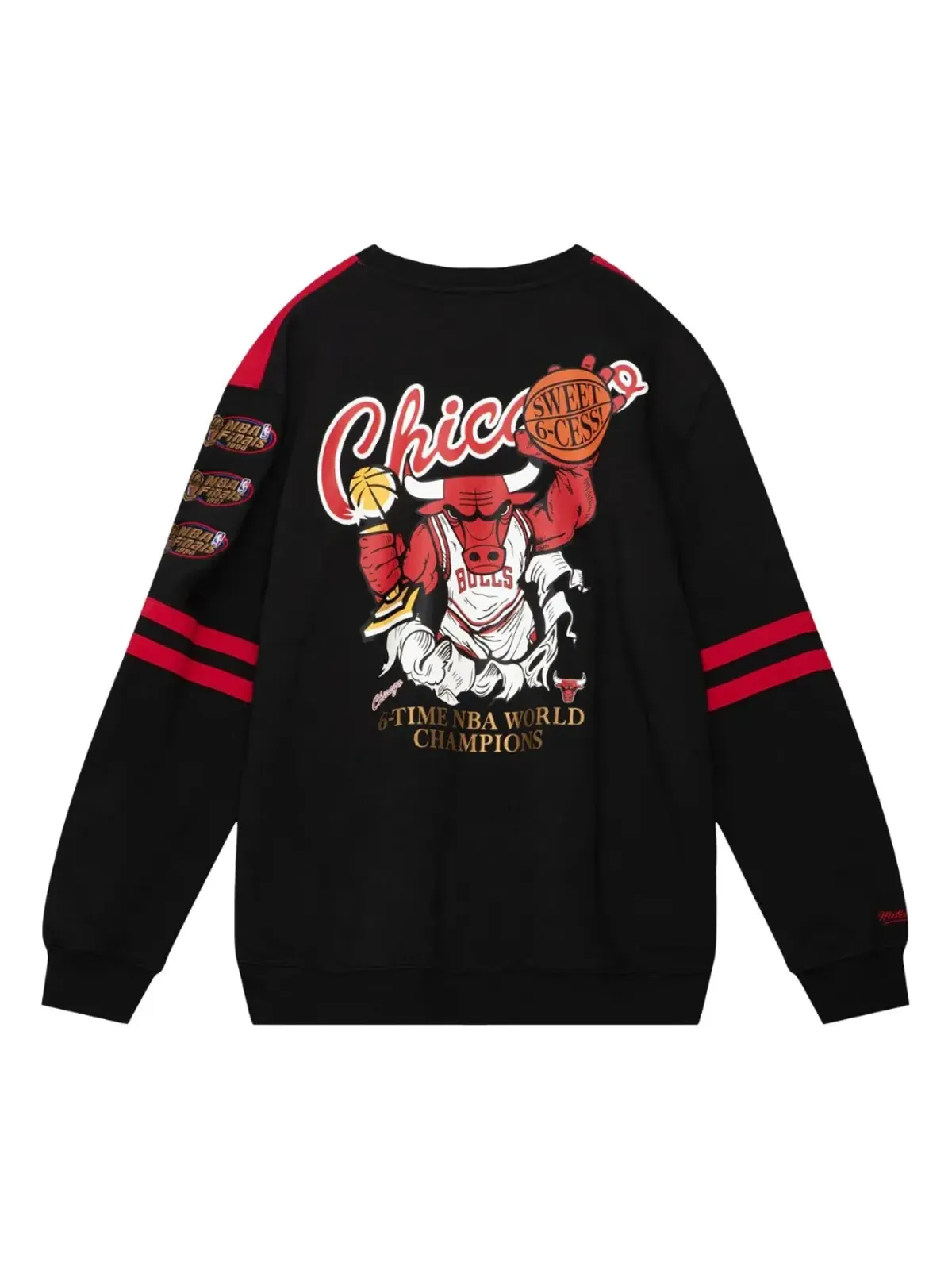 Mitchell & Ness オールオーバー クルー 2.0「NBA Chicago Bulls」 スウェットシャツ - レッド - 画像2