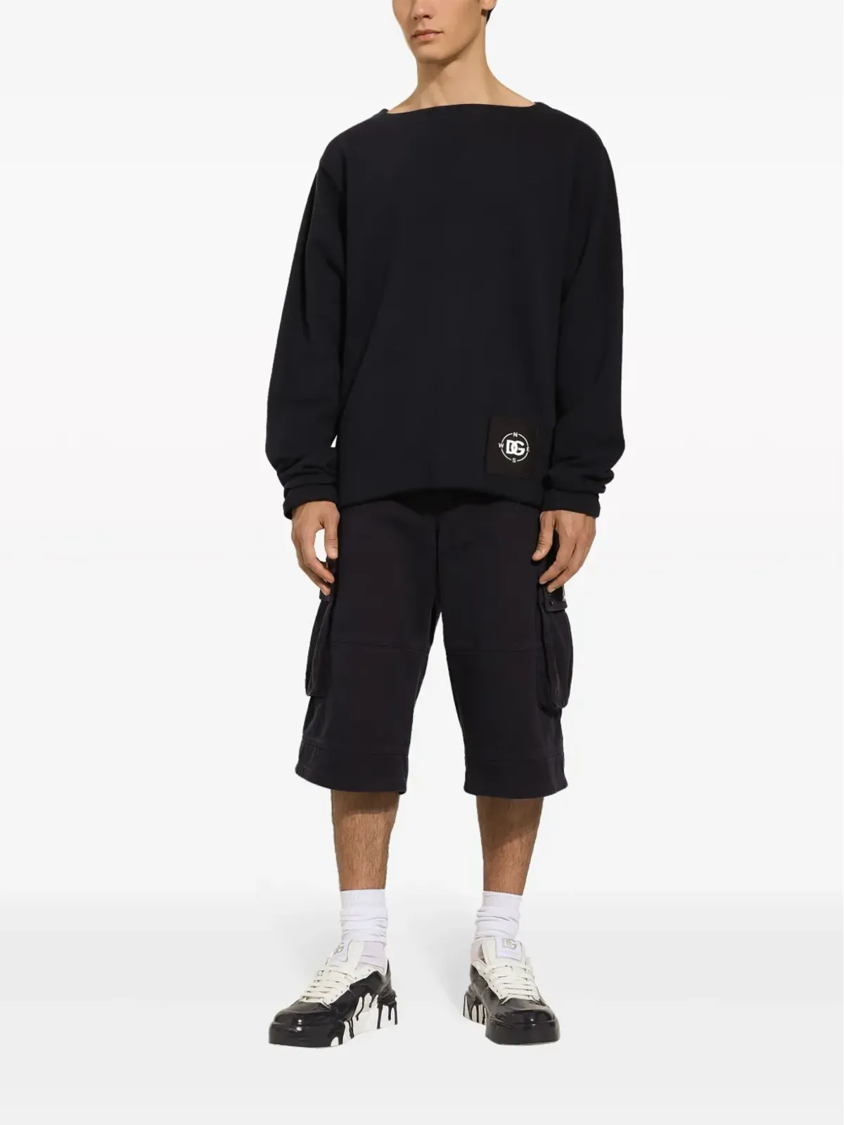 Dolce & Gabbana ロゴアップリケ コットン カーゴショーツ - ブルー - 画像2