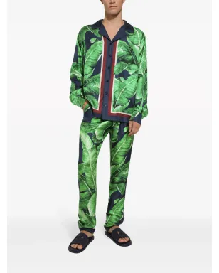 Dolce & Gabbana Bananoプリント シルク ラウンジパンツ - グリーン - サムネイル2
