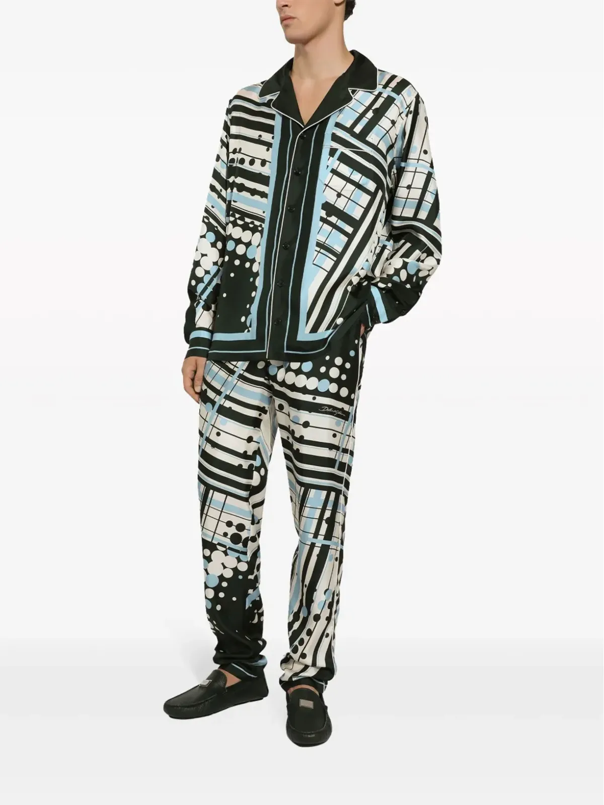 Dolce & Gabbana アブストラクトプリント シルク パジャマパンツ - ホワイト - 画像2