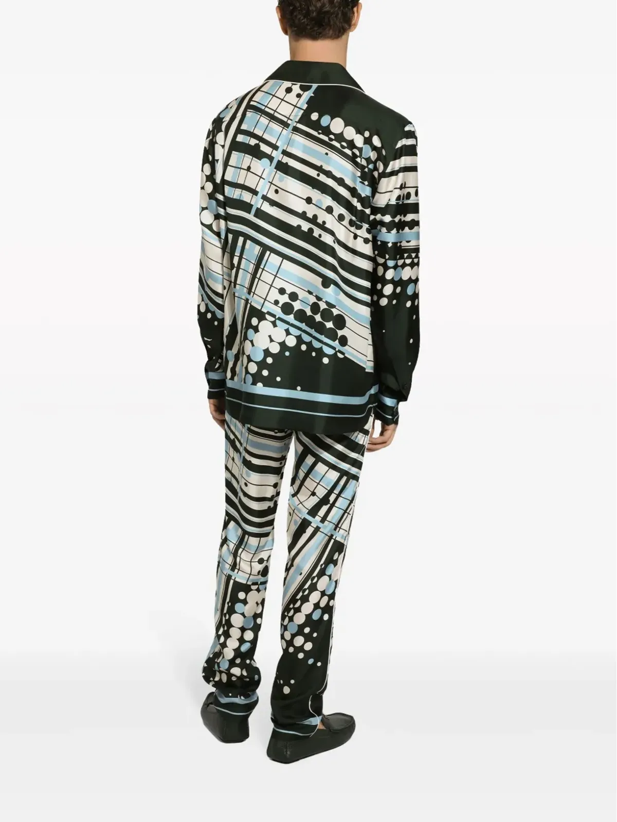Dolce & Gabbana アブストラクトプリント シルク パジャマパンツ - ホワイト - 画像4