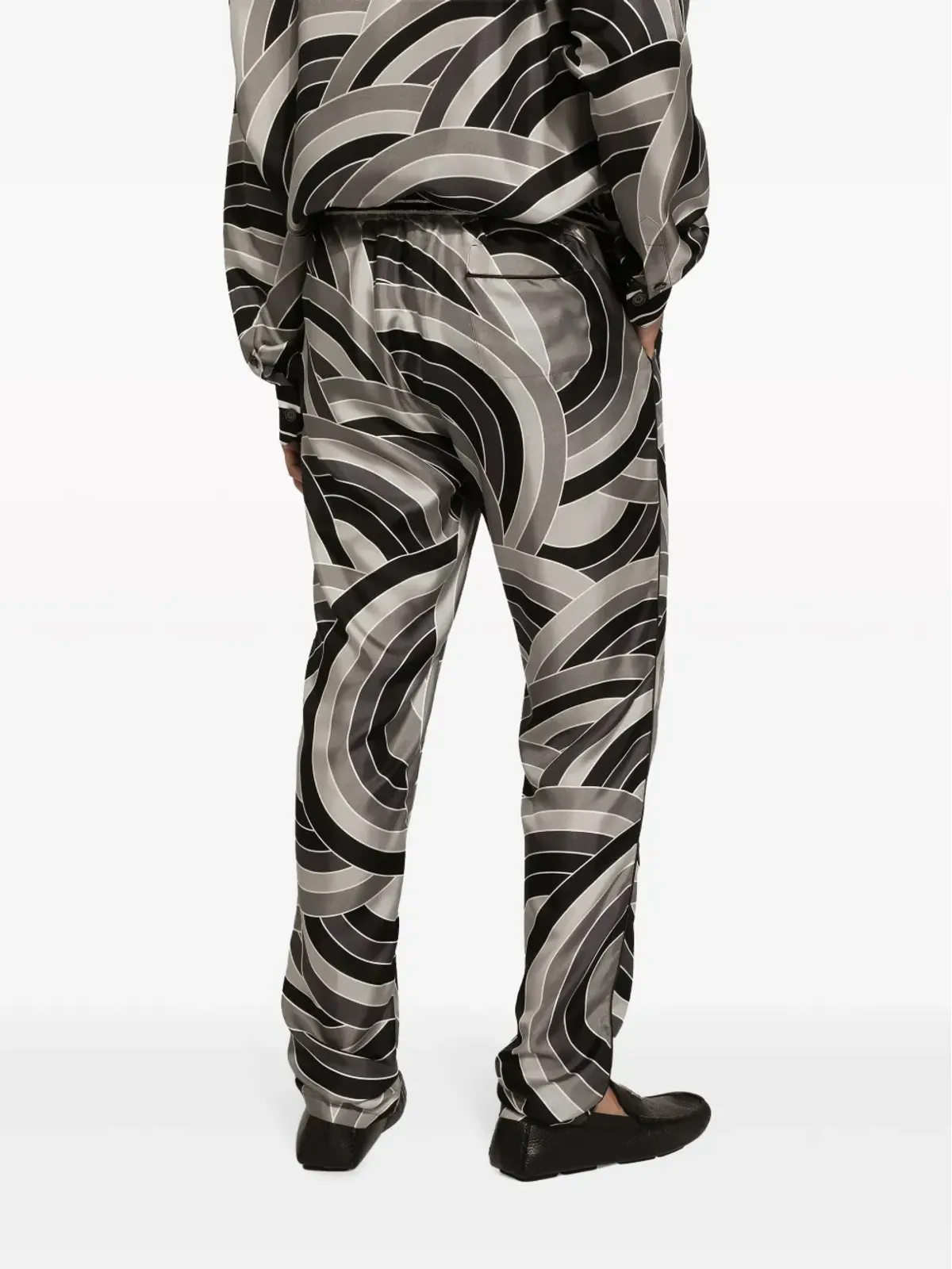 Dolce & Gabbana 幾何学柄シルクパジャマパンツ - グリーン - 画像5