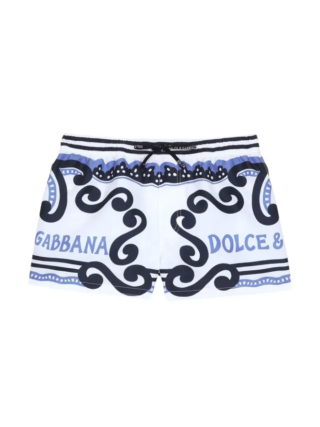 Dolce & Gabbana Kids Dolce & Gabbana Kids マリーナ柄スイムショーツの商品画像