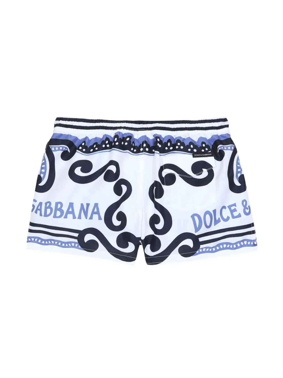 Dolce & Gabbana Kids マリーナ柄スイムショーツ - 画像2