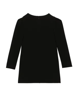 Dolce & Gabbana Kids DG刺繍入り長袖ドレス ブラック - サムネイル2