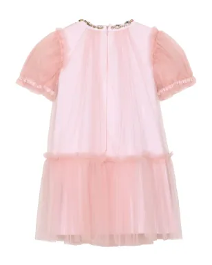 Dolce & Gabbana Kids ドレス（チュールとラインストーン装飾）ピンク - サムネイル2