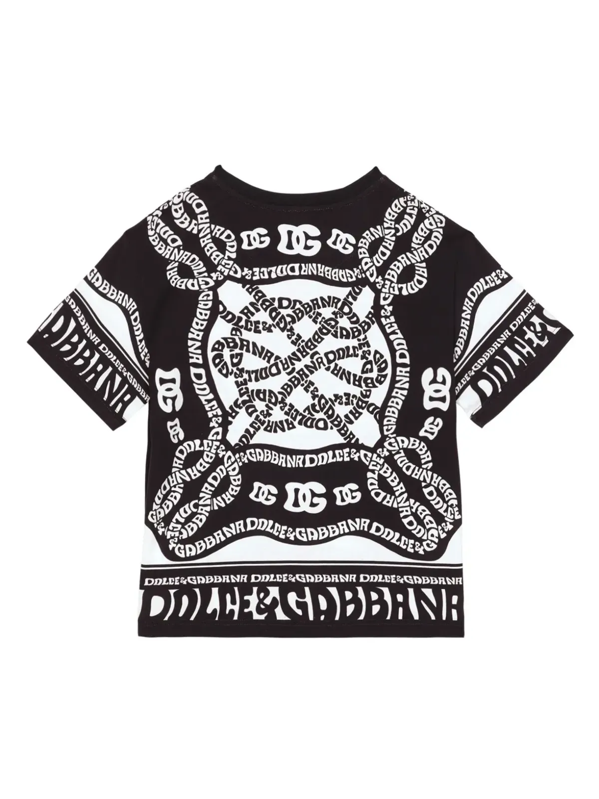 Dolce & Gabbana Kids マリーナプリント コットン Tシャツ - ブラック - 画像2