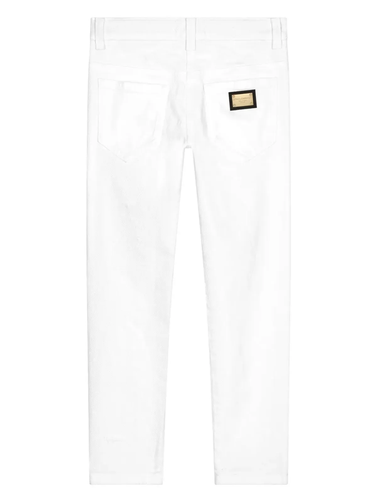 Dolce & Gabbana Kids ロゴプレート付き スリムカット ジーンズ - White - 画像2