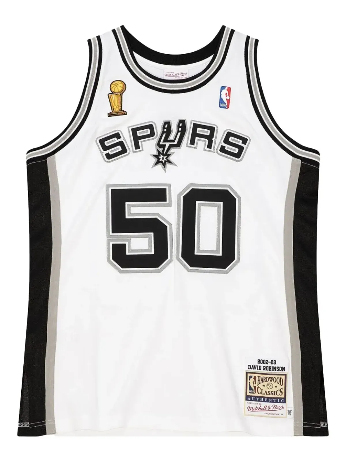 Mitchell & Ness NBA San Antonio Spurs 2002 David Robinson ホームファイナル ジャージ - White - 画像2