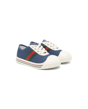 Gucci Kids ウェブトリム キャンバススニーカー - サムネイル1