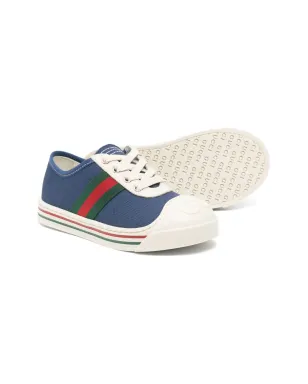 Gucci Kids ウェブトリム キャンバススニーカー - サムネイル2